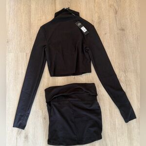 Fashion Nova Black Two-Piece Skirt Set